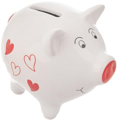 orion group Tirelire cochon en céramique rose 10 cm