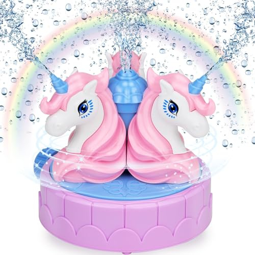 Tosekry Jeux Piscine Enfant Jouet Enfant 3 4 5 6 7 8 Ans, Jeux d'eau Jeux Exterieur Enfant, Licorne Aire de Jeux Exterieur Enfant(Licorne)