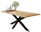 Liadomo Esstisch 220x100 Isa Natur, Baumkantentisch, Akazie Massivholz Tisch, 26mm Tischplatte Lackiert, Robust & Pflegeleicht, Unikat, Spider-Gestell Metall schwarz