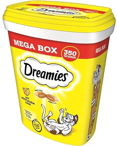 Dreamies Katzensnacks Mega Box Katzen-Leckereien Mit Käse MegaTub 3 x 350g (3er Pack