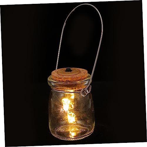 FOYTOKI Light up Bottle Small Glass Night Light Decorative Jar Lamp Dimmable for Parties Wedding Courtyard Garden