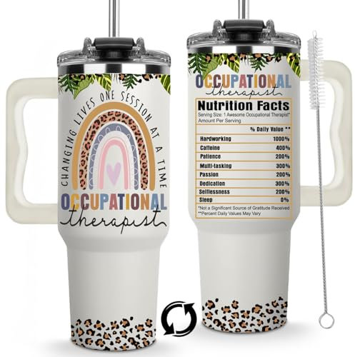 Trinkbecher mit Griff, 1,2 l, Geschenk für Ergotherapeuten, Ergotherapie-Becher mit Griff, Ergotherapie-Geschenke für Geburtstag, Weihnachten, OT-Monatsgeschenke, OT-Geschenk für Therapeuten,