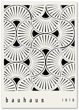Boho Abstrakte Bauhaus Linie Geometrie Nordische Poster Kunstdrucke Leinwand Malerei Schwarz Vintage Wandbilder Wohnzimmer Wohnkultur A1 50X70Cm Kein Rahmen