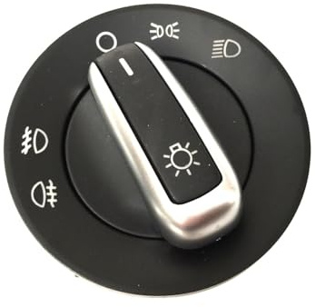Lichtschalter Alu/Chrom matt Nebelscheinwerfer NSW Nebelleuchte | kompatibel mit Polo Golf 4 Sharan by HZ-DESIGN