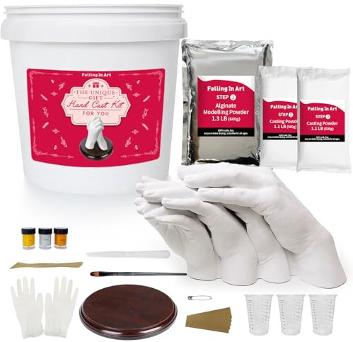 COOZEE 3D Handabdruck Set für Paare, Gips Handabdruck Set, Gipsabdruck Hände Paar für Frauen und Männer für Valentinstag, Hochzeitstag, Jahrestag Geschenk für Sie und Ih
