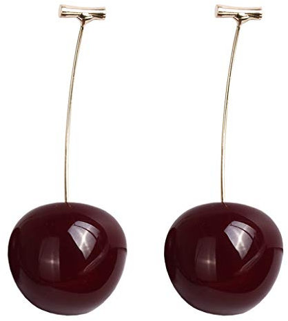 CVZJ Trendige rote Stecknadel-Ohrringe für Damen, modisch, für Paare, Schmuckgeschenke, 5 X 2 for cm/ 0.8., Acryl