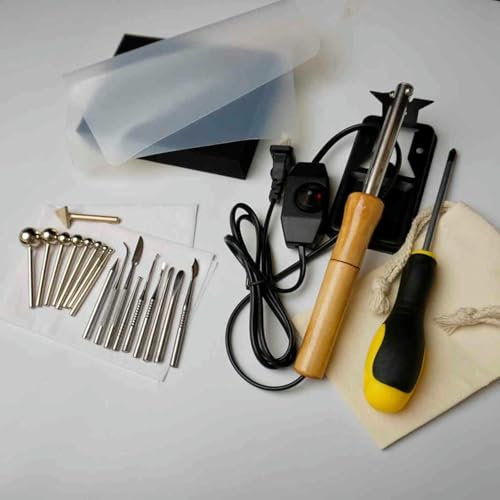 220V DIY Fabric Flower Making Tools, Electric Soldering Iron with Adjustable Temperature, 18 Soldering Iron Tips for Making Petal Modeling Tools