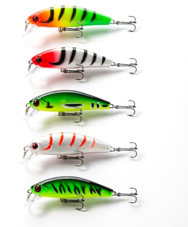 Steinn Wobbler Minnow Kunstköder Set | Raubfisch Zander Barsch Angeln | auffällige Farben