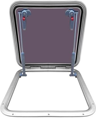 RV Roof Vent, RV/Marine Porthole Square Hatch Window Aluminum Hatch Door Deck with Tempered Glass to Yacht Boat,Keeps RV Cool(420x420mm16.5x16.5in)