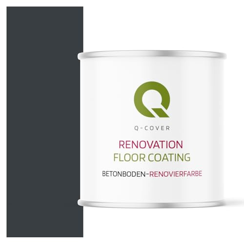 Q-COVER Vernice di rinnovo per pavimenti 2,5 L Opaca - Anthrazitgrau RAL 7016 - Vernice per interni per calcestruzzo, garage, cantina, resistente all'abrasione, a base d'acqua