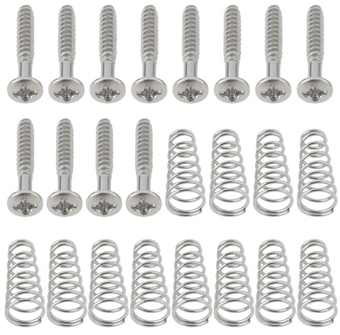 Create idea 12 Sets 3mm Single Coil Pickup Screws Spring Compatible with Fender Squier 3x6x20mm Silver
