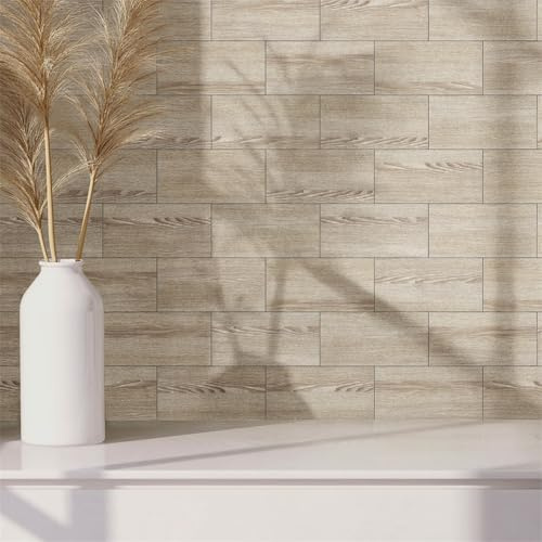 Mosaikfliesen Grau Braun Selbstklebende Fliesen Küche Pvc Klebefliesen Wasserdicht Tile Sticker Klebefliesen Küche Fliesen Zum Kleben Ölfest Fliesenaufkleber Fliesensticker 10x20cm/80 Pcs