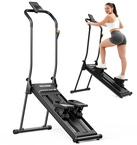 HXD-ERGO Vertikale Klettermaschine, Kreuztrainer mit LCD-Display, Steppers Faltbare Tragbares Pedal, Heimtraining, Fitnessstudio, Verstellbare Lenker