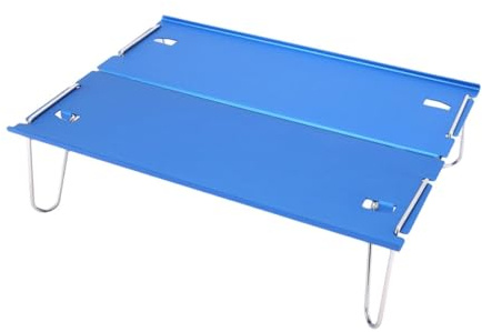 MotiveTech Klapptisch Mini Campingtisch Faltbar Aluminium Beistelltisch Kompakt Platzsparend Leicht für Reisen Balkon Picknick Büro Camping, Blau