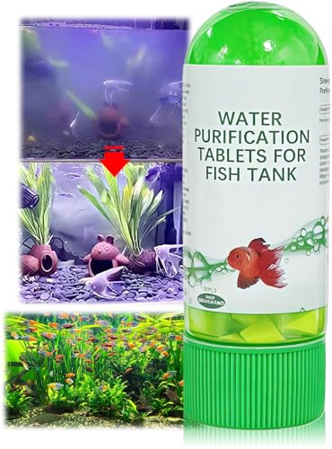Powerful Water Purification Tablets, Algae Remover Fish Tank Cleaner, Non-Irritating, Fish-Friendly Aquarium Water Conditioner, Remove All Kinds of Turbidity