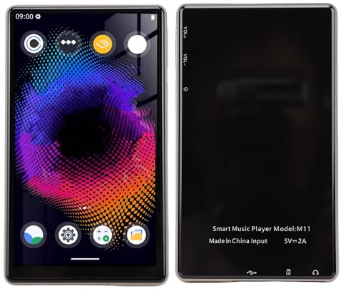 VELATEMOR 128 GB MP3-Player mit Bluetooth, 5-Zoll-Touchscreen-Bluetooth-MP4-MP5-Musikplayer, Dualband-WLAN, HiFi-Sound, FM, E-Book, für Kinder Erwachsene (Gold)