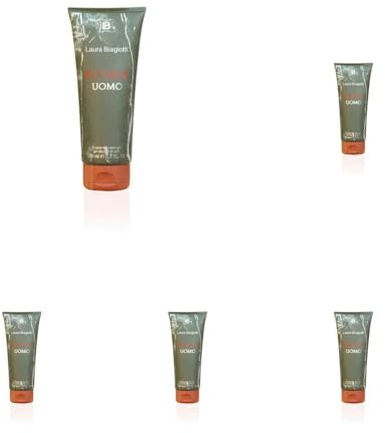 Laura Biagiotti – Roma Uomo Shower Gel 200 ml – Duschgel für Männer – Orientalisch-holzige Duftkomposition – Verführerische und würzige Noten – Tube mit Flip-Top-Verschluss (Packung mit 5)