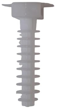 Taco Brida Nylon 8 mm, 100 Unidades. Color Blanco. Marca: Technofix. | Fijación Segura, Material Nylon, Pack de 100 uds., Uso Universal
