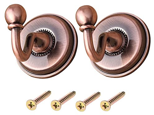 Hicello 2Pcs Antique Curtain Tiebacks Red Copper Vintage Wall Hooks Window Curtain Drapery Tieback Door Tassel Hooks Holder Hanger Room Decor With Screws
