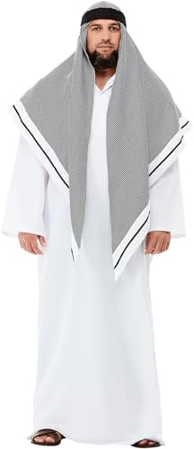 Smiffys Deluxe Fake Sheikh Costume, White Halloween und Karneval