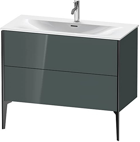 Duravit XViu 4303 Waschtischunterbau stehend, 2 Auszüge, für Waschtisch Viu 234410, 1010x480 mm, Farbe (Front/Korpus): schwarz matt/dolomiti Grey hgl - XV43030B238