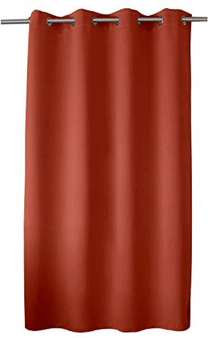 ED ENJOY HOME Rideau Obscurcissant avec Œillets argentés, Rouge Terre Cuite, 140x180cm, 100% Polyester, Tissu Certifié Oeko-TEX, Collection Réglisse