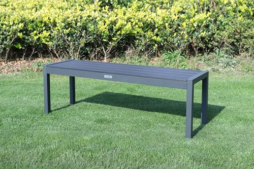 Villana Bank, anthrazit, Alu/Holzimitat, 135x40x45 cm, für bis zu 3 Personen