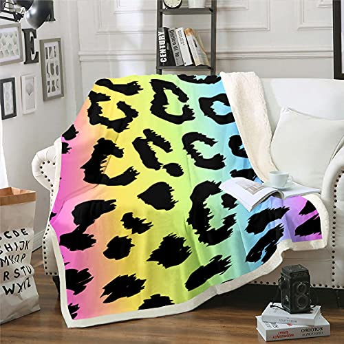 Homemissing Leopard Wohndecke Jungen Tierhaut Fell Decke 220x240cmfür Kinder Mädchen 3D Leopard Gepard Mehrfarbig Kuscheldecke Wildtiere Dekor Schlafzimmer Kollektion Flanell Fleecedecke