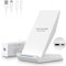 NANAMI Wireless Charger with 30W USB-C Charger - 15W Max Cordless Charging Stand for Samsung Galaxy S25 Ultra S24 S23 S22 S21 S20 S10 S9, 2-in-1 Qi Fast Contact Charger for iPhone 16 15 14 13 12 11 X