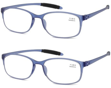 Mcoorn Lesebrille Flexibel Leicht für Damen Herren (2er pack) mit Etui, Anti Blau Entspiegelt