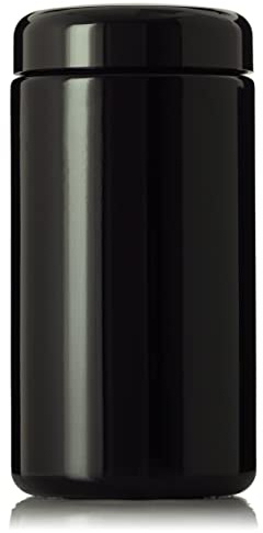 Schwarzes UV-Glas mit Deckel, luftdicht, geruchsdichter Behälter, Weithals-Kräuter-Aufbewahrung, ideal für Kaffee, Tee, Gewürze, getrocknete Waren, hohe Glasdose für die Küche, 500 ml