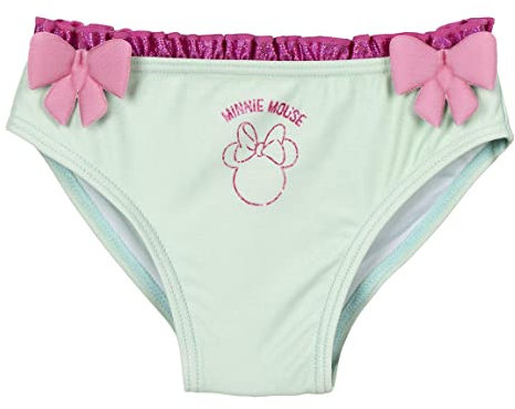 CERDÁ LIFE'S LITTLE MOMENTS Costume da Bagno a Mutandina di Minnie per Bambina - Blu - 36 Mesi - Tessuto ad Asciugatura Rapida - Culotte con Fiocchetti Rosa - Prodotto Originale Ideato in Spagna