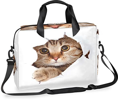 TropicalLife Sacoche pour ordinateur portable 13-16 pouces Chat mignon Sac à bandoulière Sacoche de transport Sac à main, multicolore, Taille unique