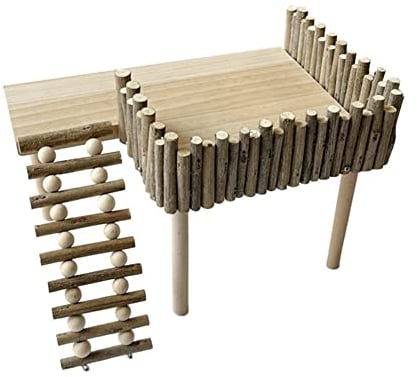 Cachpib Holzhamster Kletterplattform Holzständer Regal für Hamster Golden Bear Hamster Klettern Spielzeug Holz Hamster Aktivität Plattform mit Leiter Hamster Käfig Zubehör (Vertikales Klettern)