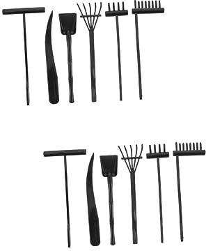Yardwe Lot de 2 Mini Râteaux de Jardin Zen Râteaux de Lissage du Sable pour Jardin Zen Outils de Jardinage Légers en Plastique pour Décoration de 6 Pièces