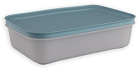 Tupperware EIS-Kristall Gefrier-Behälter rauchblau 1,0 L flach