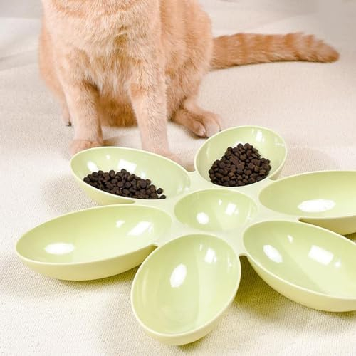 Gamelle pour chat en forme de pétales de fleurs - Gamelle pour chat - 6 repas - Plats de nourriture pour chaton - En forme de pétales de fleurs