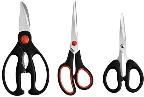 Thapncow 3 PCS ciseaux cuisine ciseaux de cuisine ciseaux cuisine professionnel paire ciseaux ciseaux pour gaucher ciseaux cuisine acier ciseaux de cuisine en acier inoxydable