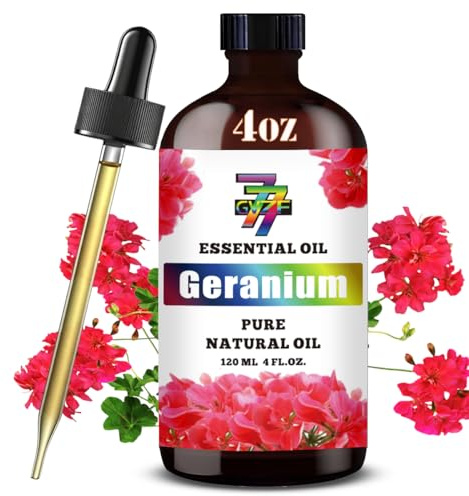 GV77ZF Geranium Essential Oil for Diffusers Massages Geranium Oil 4 oz