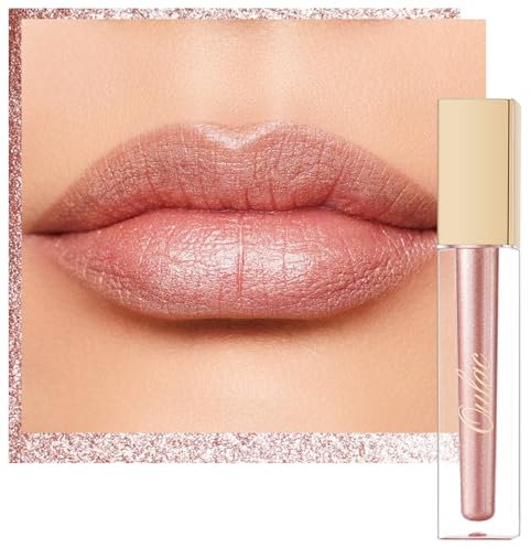 Oulac Metallic Liquid Nude Lip Stain - Lip Gloss & Eyeshadow 2 IN 1, Glitter Long Lasting Lip Color, Waterproof Eyeshadow, Non-Stick Cup Shimmer Lip, Diamond Lipstick for Women,Vegan, 4.5ml, MD01