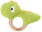 NGTSFLY Personalisierte Geschenke Baby - Personalisierter Beißring Baby aus Holz - Greifling Personalisiert Babyrassel mit Name, Geschenk zur Geburt Junge und Mädchen (Grüner Dinosaurier)