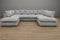 SOFASELECTIONUK LTD Jumbo Cord U-Shaped Cord Sofa - Large Modular Sofa with Memory Foam Seating & Removable Cushion Covers - Seats 6-7 People - Ideal U-Shape for Living Room (Grey, Scatter Back)