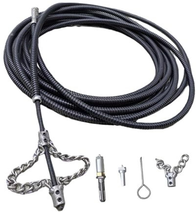 Baoblaze Limpiador de desagües, destapador de desagües con conector, herramienta de depilación, herramientas de dragado para tuberías, alcantarillas, inodoros, 3m