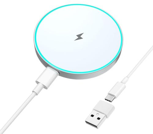 Magnetic Wireless Charger 15W,Dual Ports Compatible with iPhone 17/Air/Pro/Pro Max/16/15/14/13/12 Series & for AirPods Pr o 3/2,for Mag-Safe Charger Fast Charging Pad with 6FT USB C Cable