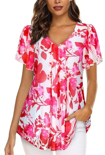 ACDAY Ladies Tunic Tops UK Loose Top for Women Womens Shirts and Blouses