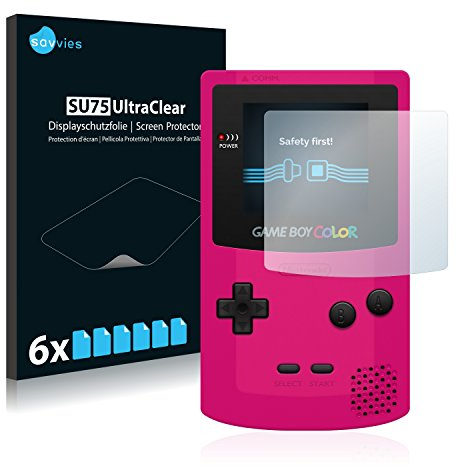 Savvies 6 Stück Schutzfolie für Nintendo Gameboy Color Displayschutz-Folie Ultra-Transparent