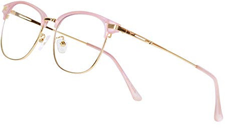 JoXiGo Lunettes Anti Lumière Bleue Gaming Ordinateur Femme Homme Anti Fatigue Lens Transparent Monture TR90 Métalliques avec Étui