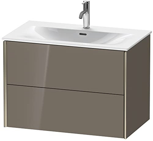 Durait XViu 4134 Waschtischunterbau wandhängend, 2 Schubkästen, für Waschtisch Viu 234483, 810x480 mm, Farbe (Front/Korpus): Champagner matt/Flannel Grey hgl. - XV41340B189