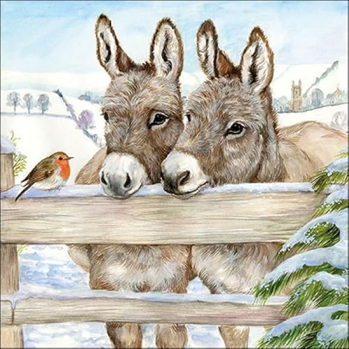 Servietten Weihnachten 20 Stück 3-lagig 33x33cm Bunt Tischdeko Serviette