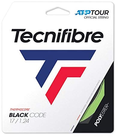 Tecnifibre Unisex – Erwachsene Black Code 12m Saitenset-Limette Tennissaite, 1.24